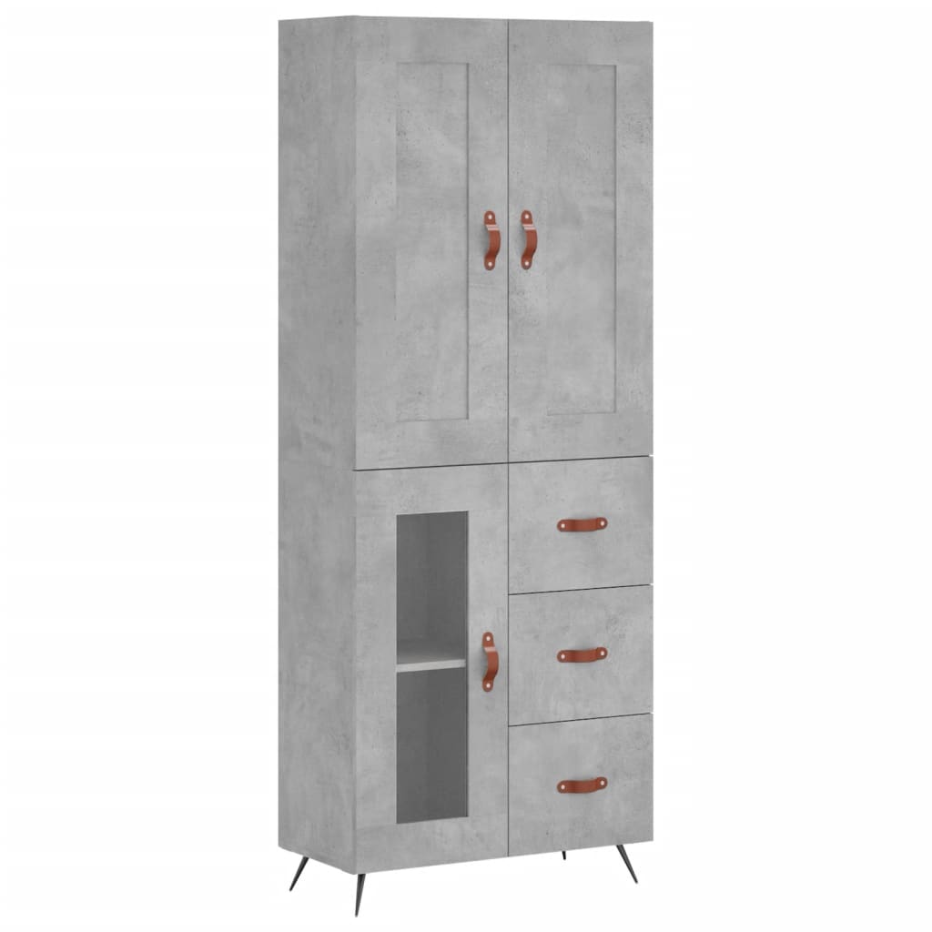 Vidaxl Vitrine, Beton Grau 69,5X34X180 Cm Material Holzwerkstoff