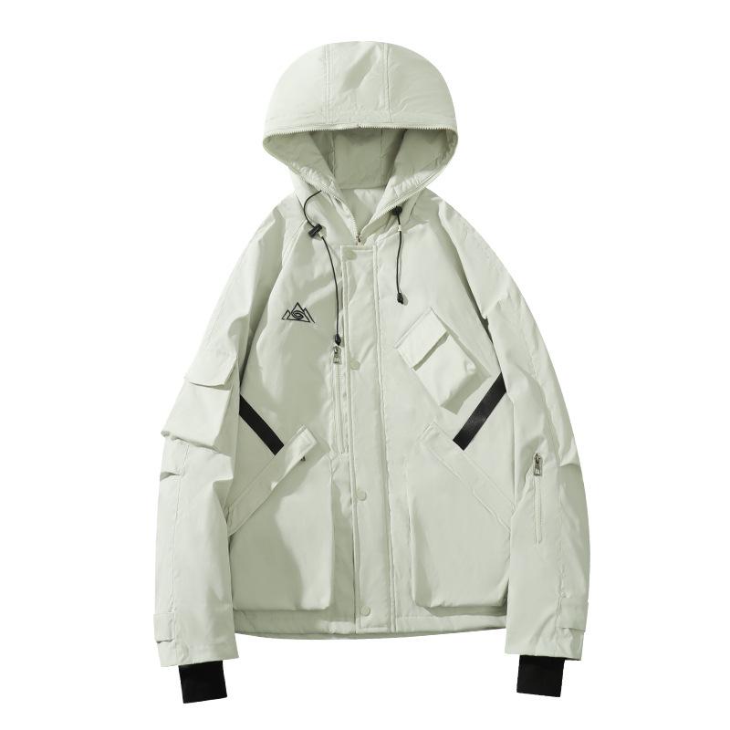 Men's Plus Size Waterproof Multi-Pocket Ski Jacket with Cotton Padding for Winter Warmth 