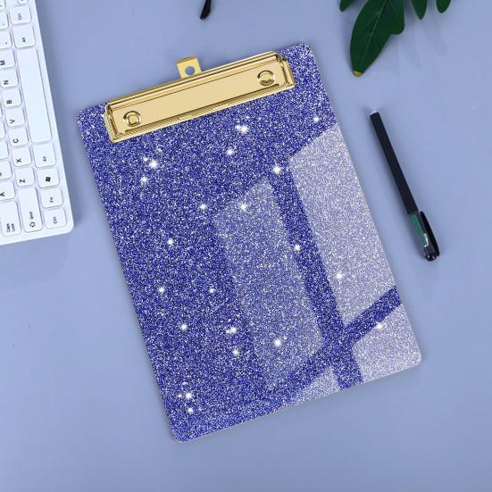Clipboard Glitter Glossy Surface Smooth Writing Rounded Corners Strong Clamping Force Supporting High Toughness Bending-resistant Backing Plate Office