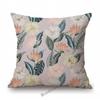 Morandi Color Jungle Flower Tropical Plant Leaf Garden Pattern Home Decorative Sofa Throw Pillow Case Cotton Linen Cushion Cover