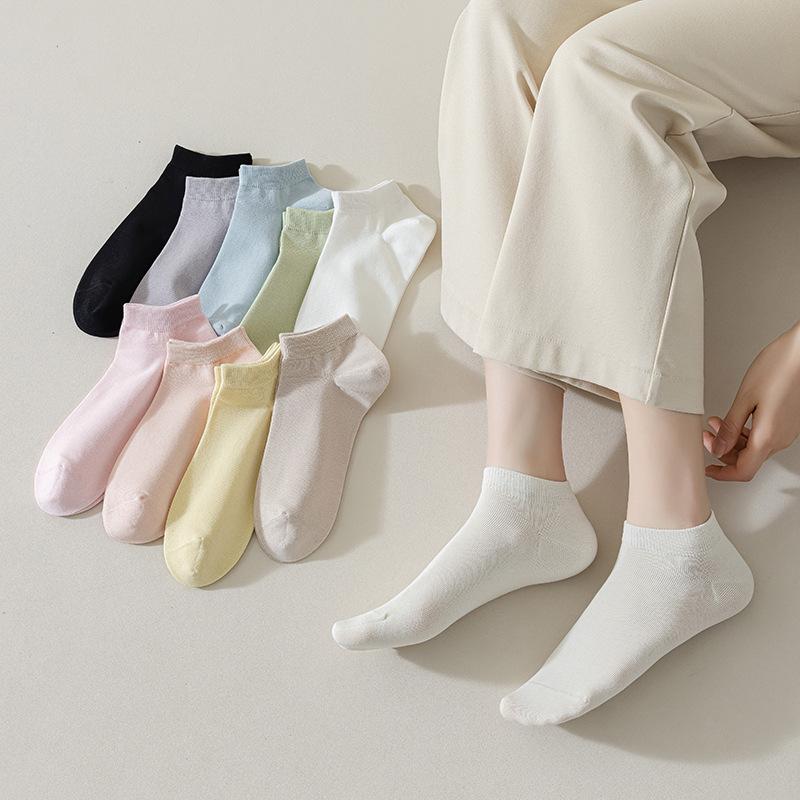 5 Pairs Boneless Socks for Women Spring and Summer Thin Socks Absorbent Cotton Socks