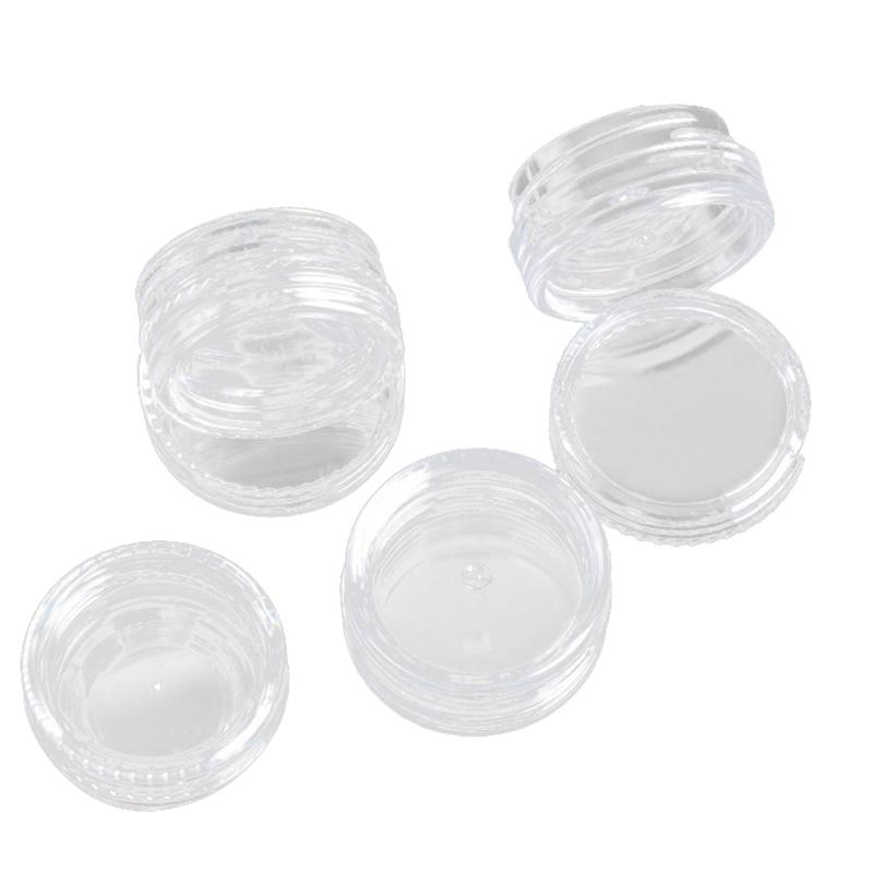 10Pcs Sample Clear Cream Jar Mini Cosmetic Bottles Containers Transparent Pot For Nail Arts Small Clear Can Tin For Balm