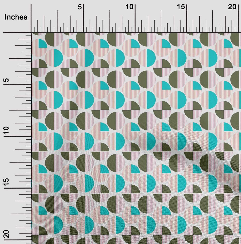 oneOone Cotton Flex Fabric Circle Geometric A  Printed Craft Fabric BTY 40 Inch