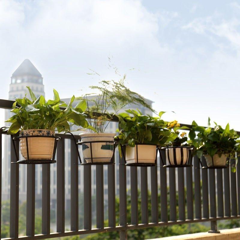 1ks Iron Art závěsné koše Květináč Balkon Závěsná rostlina Kulaté stojany Zábradlí Plot Venkovní okno Dekorace stojanu na bonsaje
