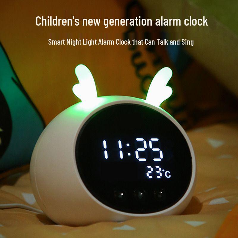 AI Smart Learning Alarm Clock with Voice Interaction - Perfect Birthday Gift for Kids