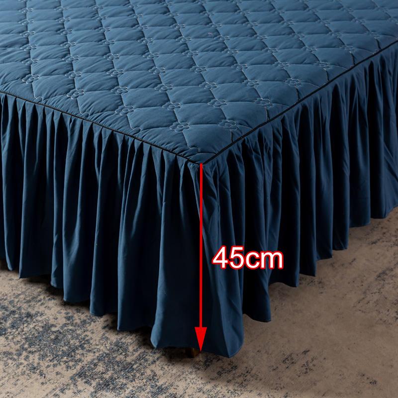 Winter Quilted Thick Bedspread Fitted Sheet Ruffles Drop Soft Bed Skirt Couple Double Mattress Pad Cover Linens 150 180x200