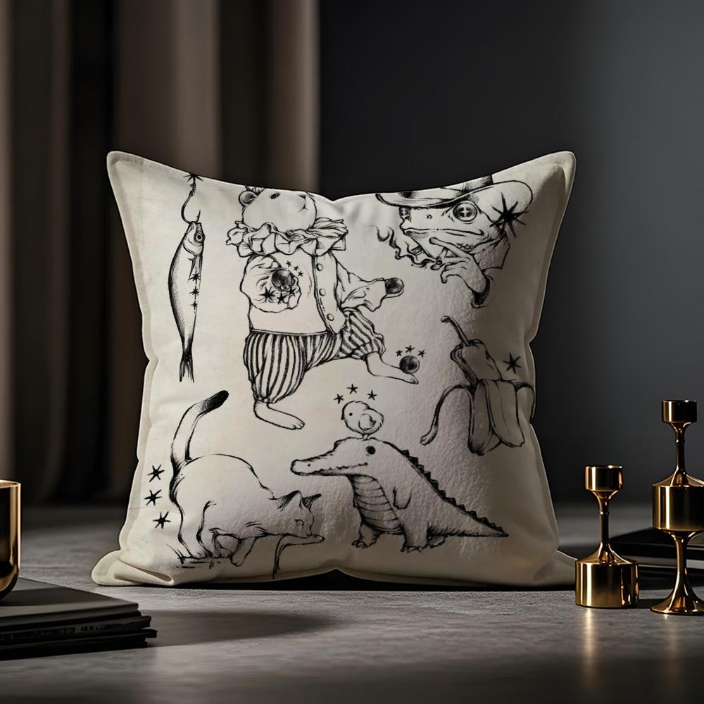 Fairy Tale Fantasy For Adults Cushion Cover Anti-dustmite Pillowcase Invisible Zipper Silky Short Plush Sofa Cushion Cover