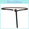 Minimalist Genuine Leather Belt For Ladies With Tie Knot Detail And Metal Buckle For Daily Wear