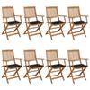 Day and Night - Day and Night Folding Garden Chairs 8 Units Solid Acacia Wood and Cushions