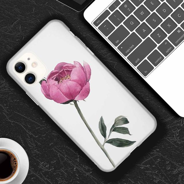 

Красивый чехол с цветком для iPhone 13 12 11 Pro Max XS Max XR X 7 8 6 Plus 5 5S SE 2020 12 Mini Matte Soft TPU Clear Cover iPhone 5 5s SE