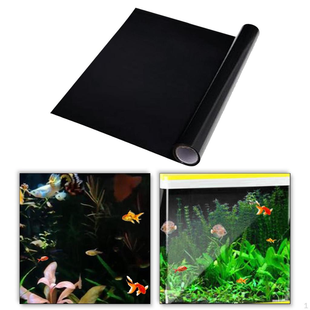 Aquarium Background Film for Window Covering PVC Black Privacy Cling Living Area