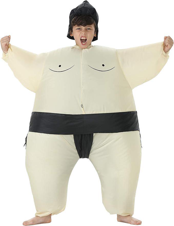 Inflatable Sumo Wrestler Costume Set for Adults & Kids - Cartoon Mascot for Halloween