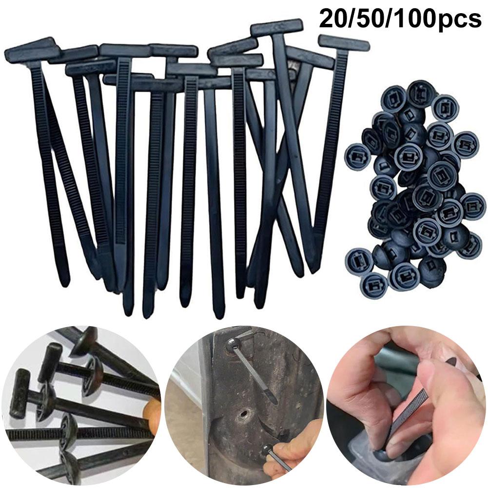 10-100PCS Universal Nylon Multifunctional Zip Tie Buckle Through Nail Cable Tie Buckle Heavy Duty Zip Ties Cable Tie Buckle