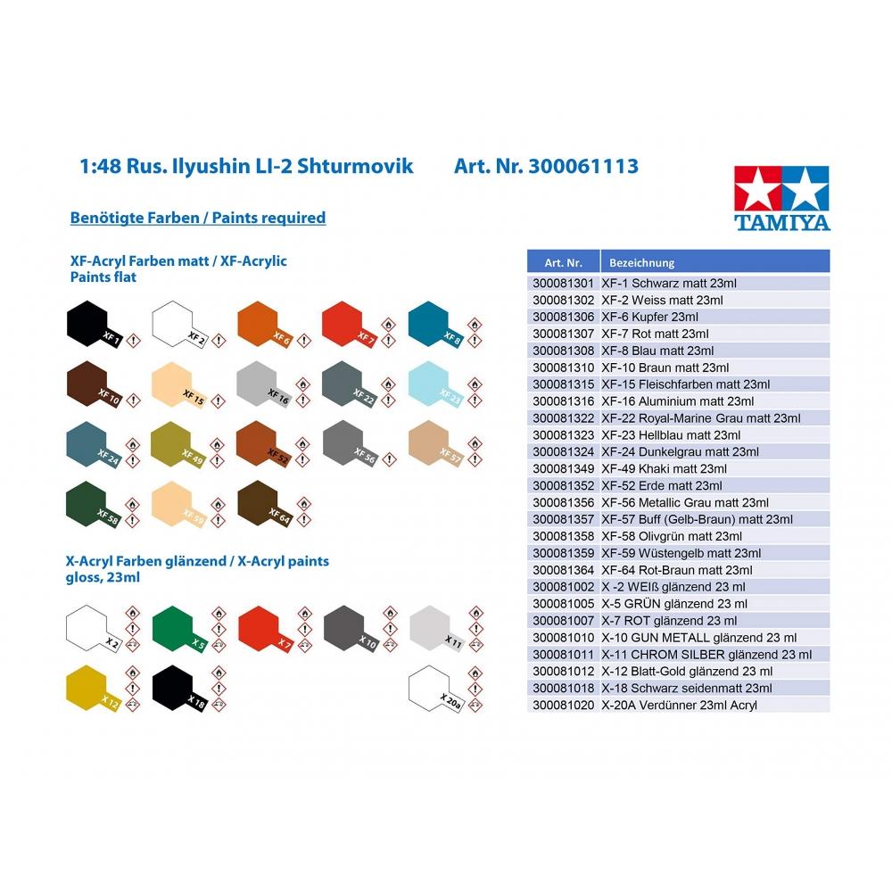 Tamiya 148 Masterpiece Series No.113 Soviet Air Force Ilyushin IL-2 Sturmovik Plastic Model 61113