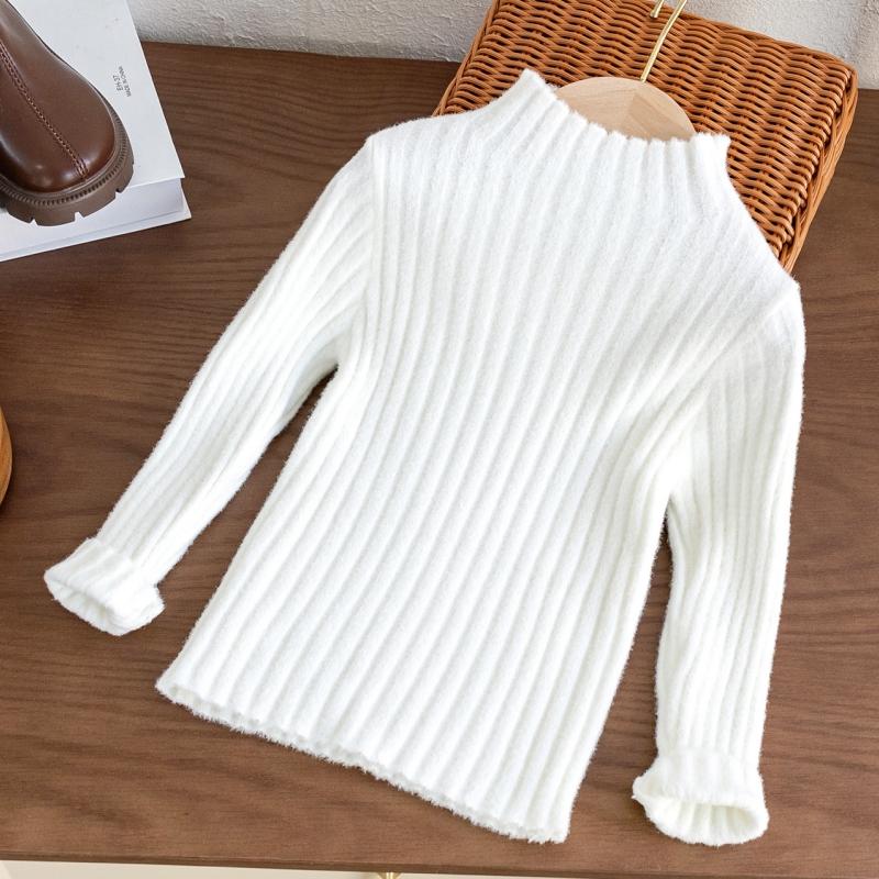 Half High Neck Baby Sweaters Autumn Winter Kids Boys Girls Long Sleeve Pure Color Knit Sweater Baby Kids Boys Girls Pullover Sweatersdershirt