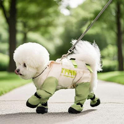 Pet Anti Dirt Pants Anti-Slip Waterproof Dog Rain Boots with Adjustable Suspender Outdoor Anti Dust Pants Snow Boots for Small And Medium Active Dogs
