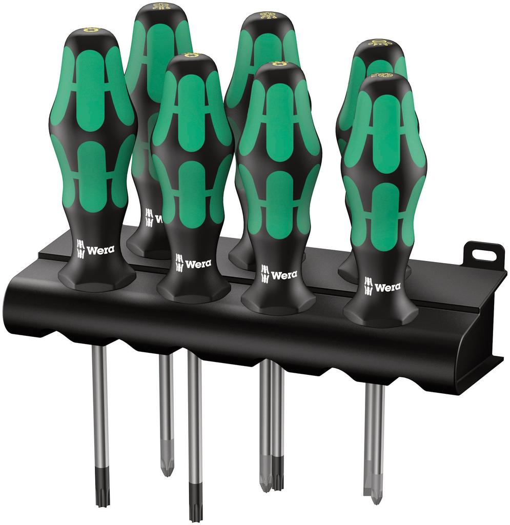 WERA Kraftform Handle Screwdriver Set with 320540 7-Piece Rack,