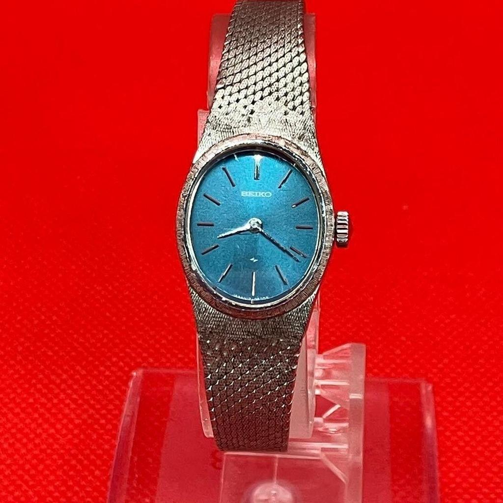 Used Good Condition SEIKO Hand-winding Blue Dial Ladies' Watch, Working Condition
