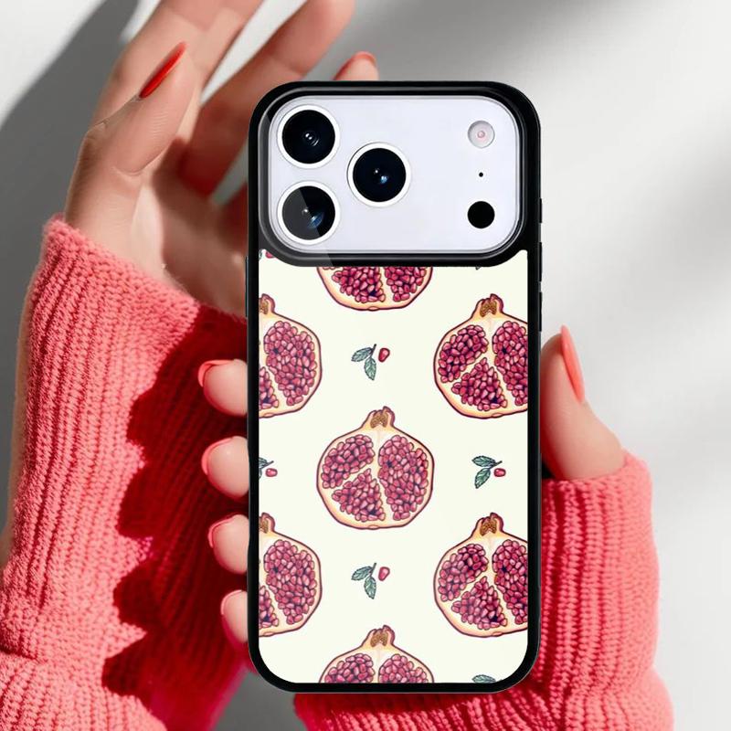 Pomegranate Pattern Phone Case for iPhone 17 Air 16e 15 14 13 Pro Max Back Cover for 12 11 Pro Coque
