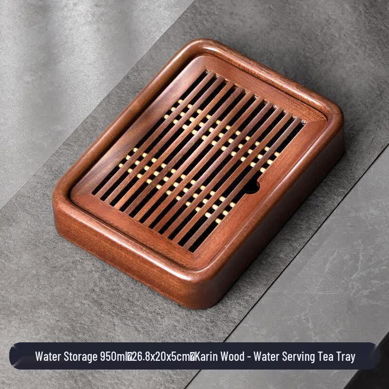 Youluo Rectangular Ebony Wood Tea Tray