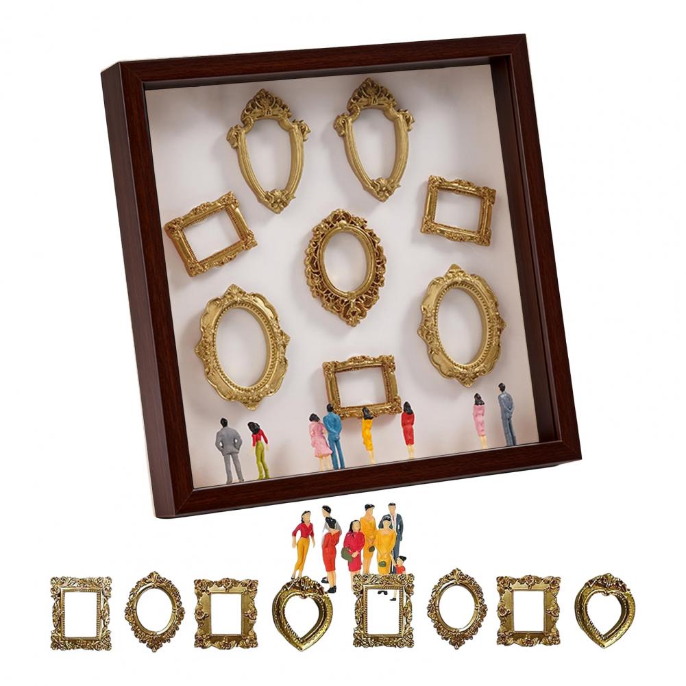 Custom Picture Frame Diy Mini Museum Silhouette Box Kit with Light Custom Memory Display Frame Gold Miniature for Anniversary
