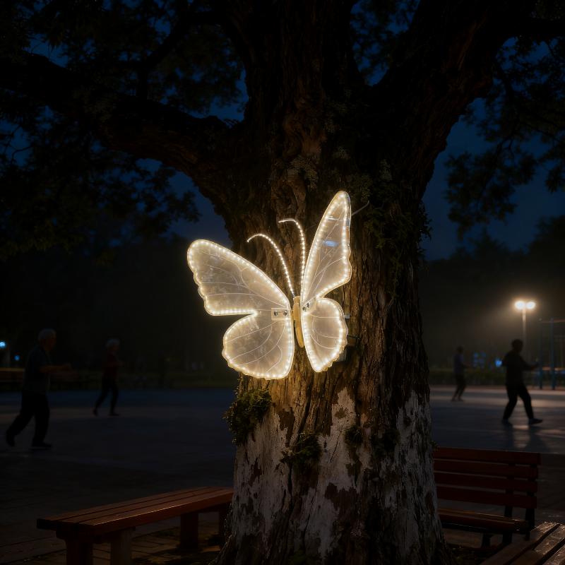 40/60Cm Led Outdoor Simulation Dynamic Static Butterfly Lights Holiday Party Home Christmas Decorations With Transformer