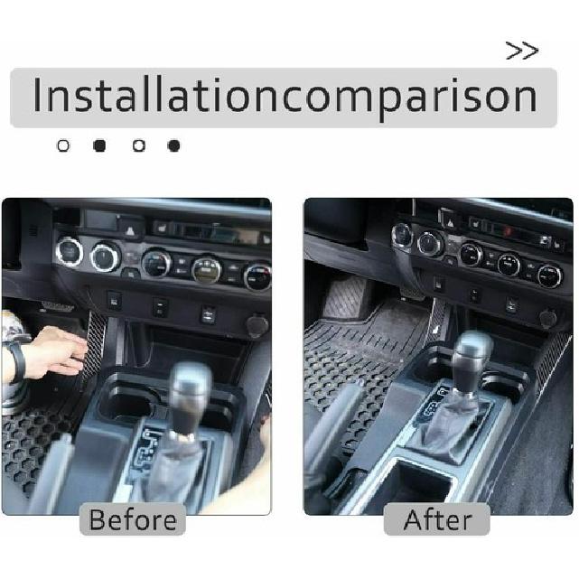 Carbon Fiber Central Control Storage Box Side Trim Fit For Toyota Tacoma 2015-20