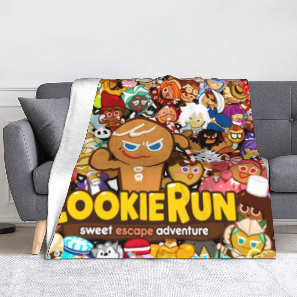 Moonlight Cookie Blanket Fleece Summer Cookie Run Kingdom Portable Warm Throw Blanket for Sofa Couch Plush Thin Quilt