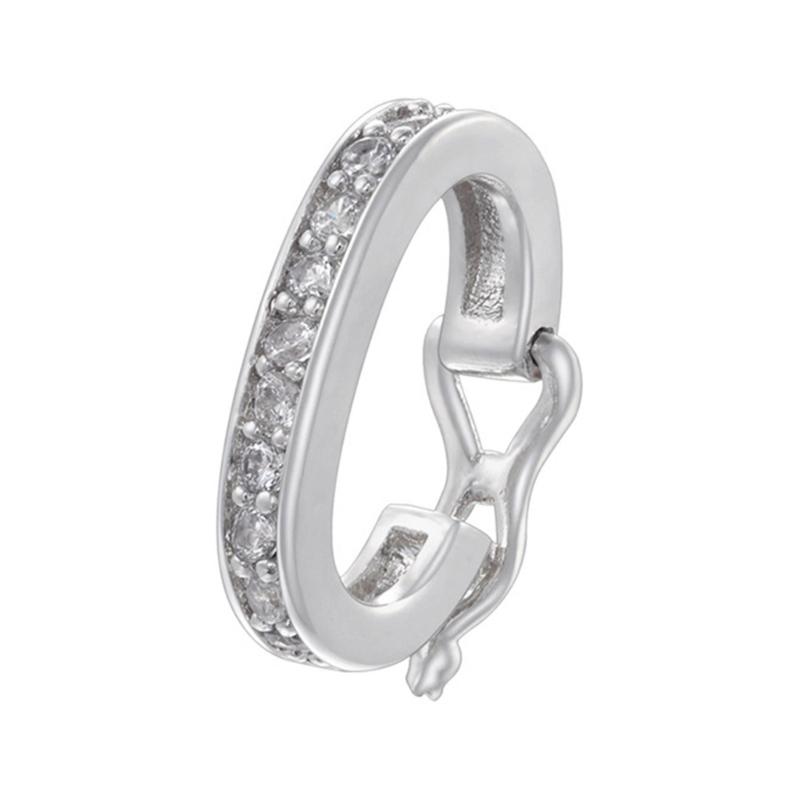 Elegant Cubic Zirconia Clasp Portable for Pearls Enhancing Push Connectors Jewelry Accessory for Bracelets Necklacer