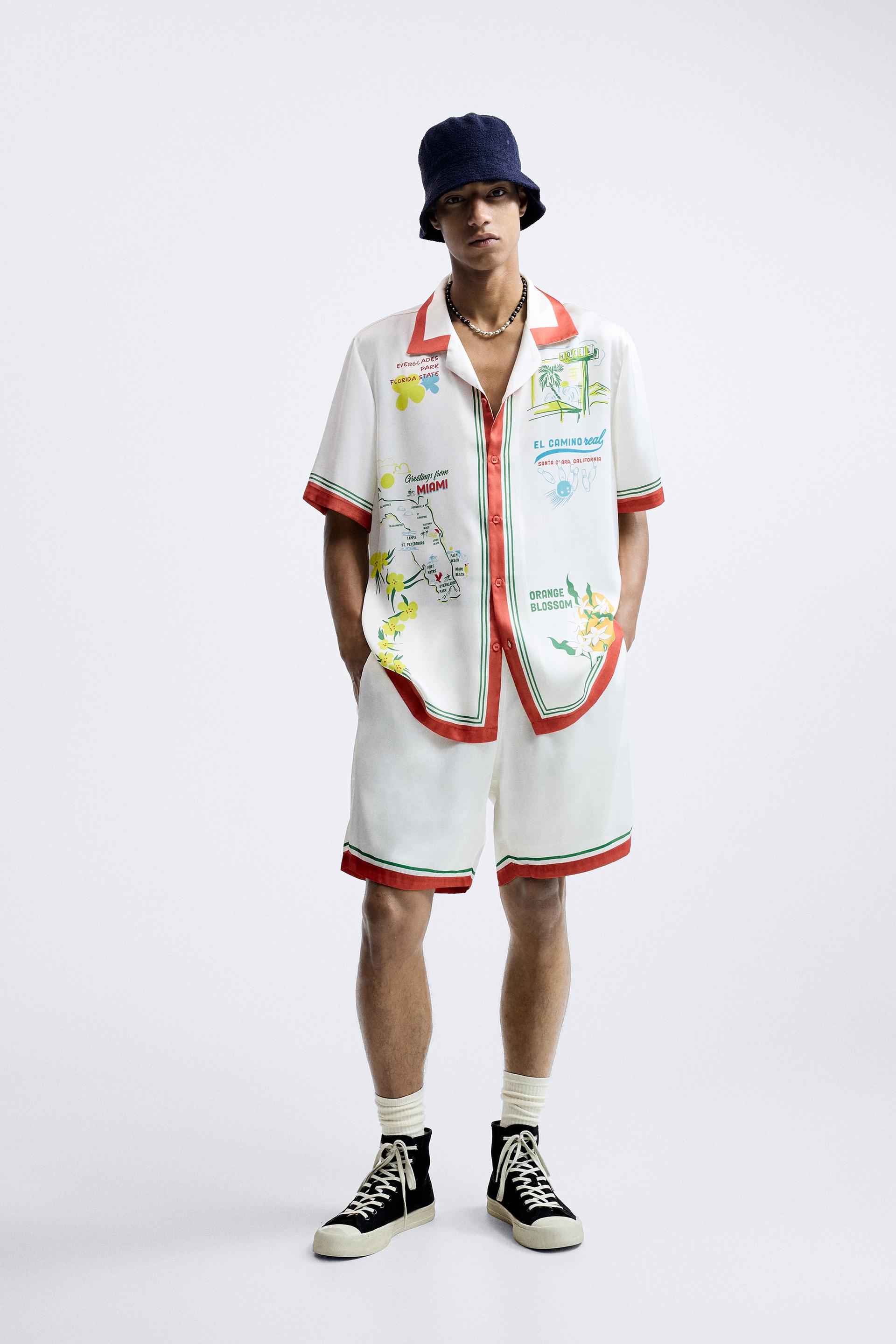 

РУБАШКА С КОНТРАСТНЫМ ПРИНТОМ