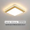 Gold Rectangular Ceiling Lamp Set for Living and Bedrooms