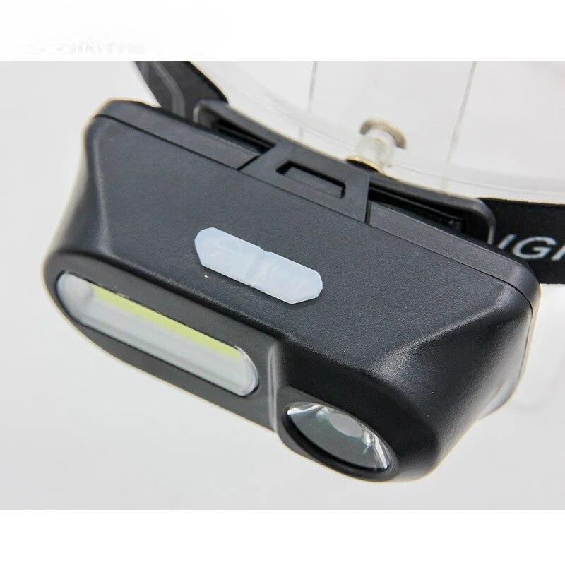 Usb Charging Headlight Cob Outdoor Emergency Headlight 18650 Battery Multi Functional Lighting