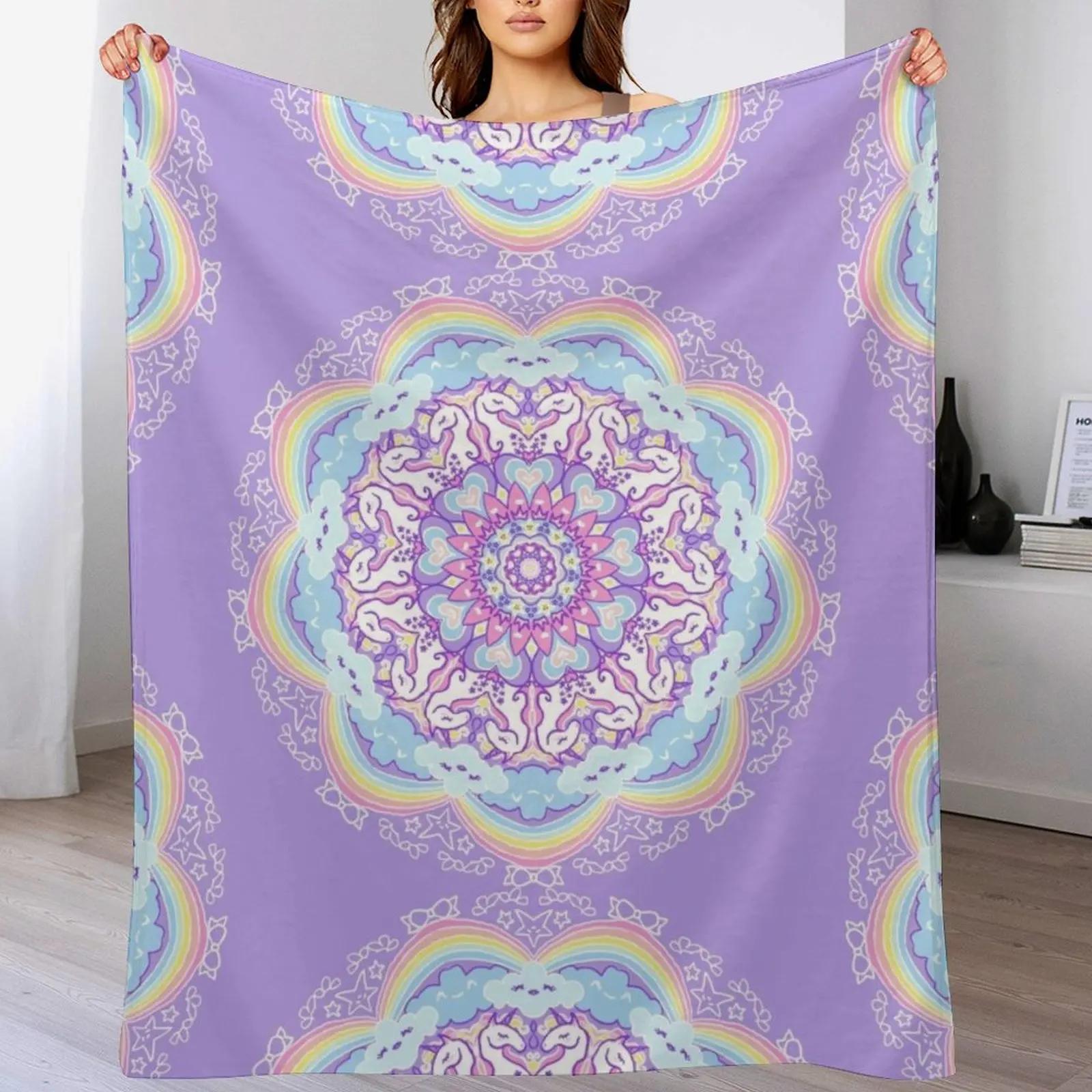 Unicorn mandala in purple Throw Blanket Ultra Plush Cozy Blanket for Napping Sleeping 102x76cm(40x30in)