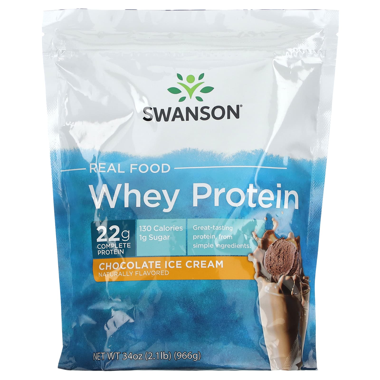 

Swanson, Whole Foods Whey Protein, Chocolate Ice Cream, 2.1 lb (966 g)