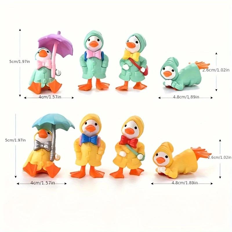 4pcs Anime Figure Little Yellow Duck Model Decor Cute Car Mounted Ornaments Auto Interior Dashboard Accessories for Girls Gifts