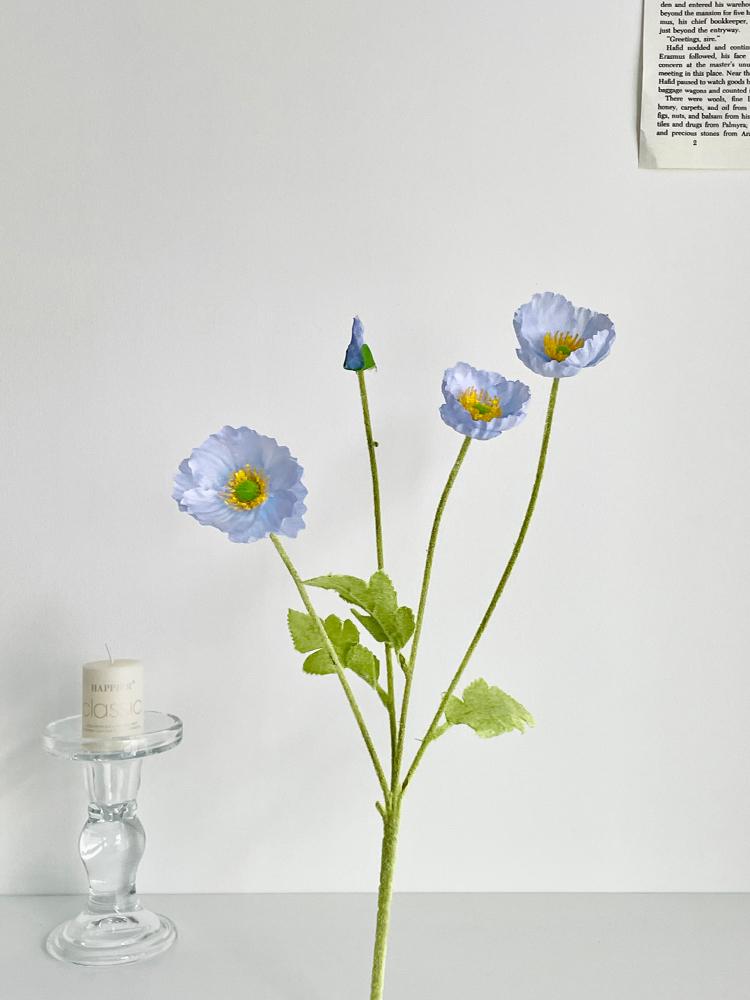 Poppy Pink Icelandic Artificial Flower Bouquet for Living Room Decoration