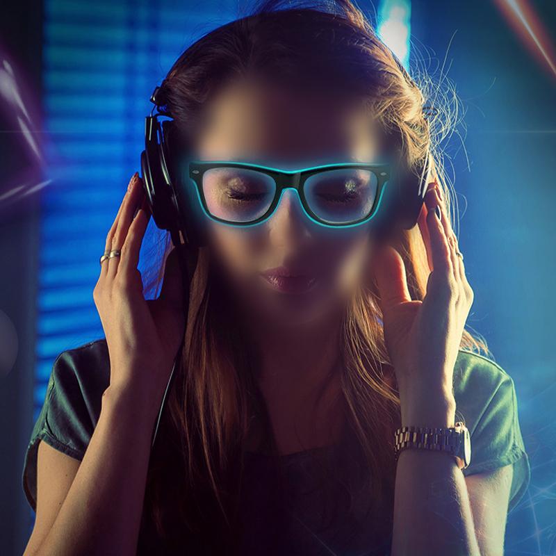 LED-Brille, leuchtende Brille, leuchtende Sonnenbrille, blinkendes Licht, Glas, Partyzubehör, Make-up, Tanz, Fotografie-Requisiten