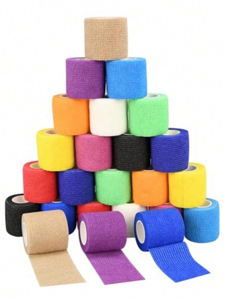 Self-adhesive elastic bandage - sports protection/first aid bandage, random color mixing 3pcs