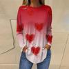 Women's Fashion Loose Round Neck Printed Long Sleeve T-Shirt Top