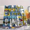 1PC Sanrio Puzzle Print Flannel Blanket, High quality All Seasons, Home Decor, Warmth and Comfort, Perfect for Christmas Gifts