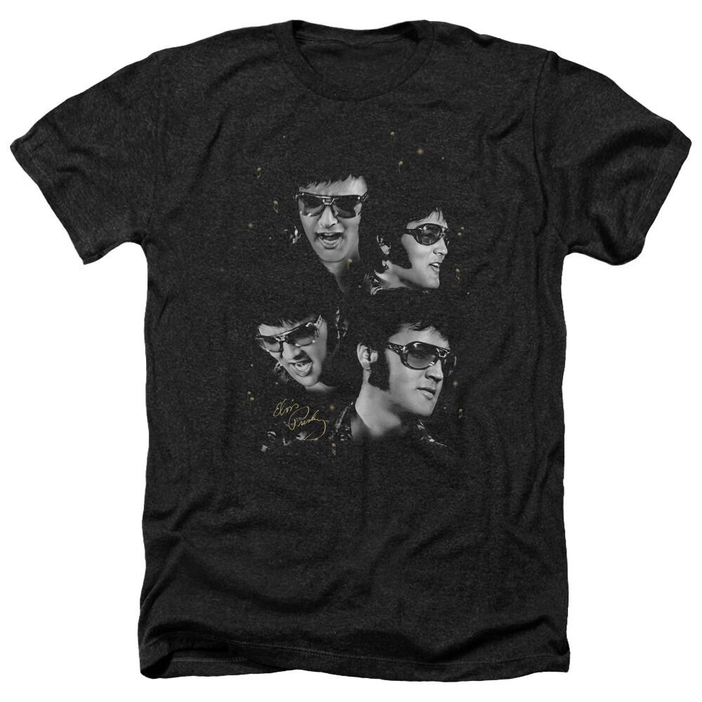 T-ShirtELVIS PRESLEY FACES Licensed Adult Men s Heather Band Tee Shirt SM-3XL M