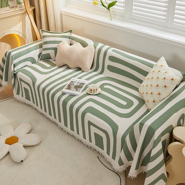 Modern Sofa Cover Throw Fringes Universal Couch Slipcover Sectional Furniture Protector Geometrical Sofa Towel For Pets Dogs