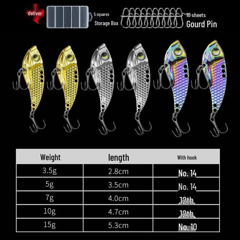Thin Back Vibe Lure: Strong Hook Metal Jig for Long Cast Fishing - Ideal for Asp, Bass, Perch