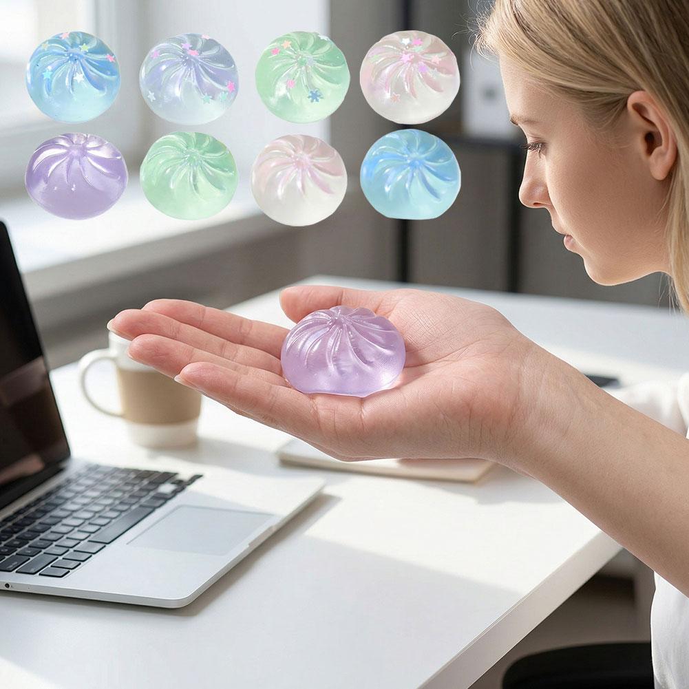 Blue Maltose Squishy Anti-Stress Toy - Soft Transparent Slow Rebound Decompression Fidget Toy