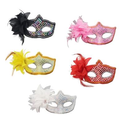 Elegant Side Flower Rhinestones Mask Breathable Face Mask Comfortable Wear Theatrical Use Costume Role Play Mask