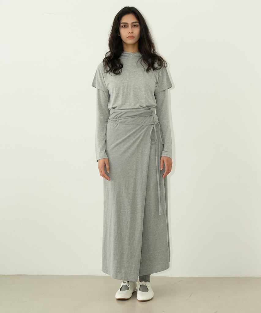 Probo Cotton Wrap Skirt / Grey