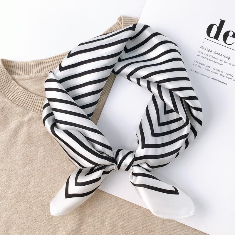 Silk Square Scarf Women 53x53cm Lightweight Pure Mulberry Neck Classic British Style Accessory