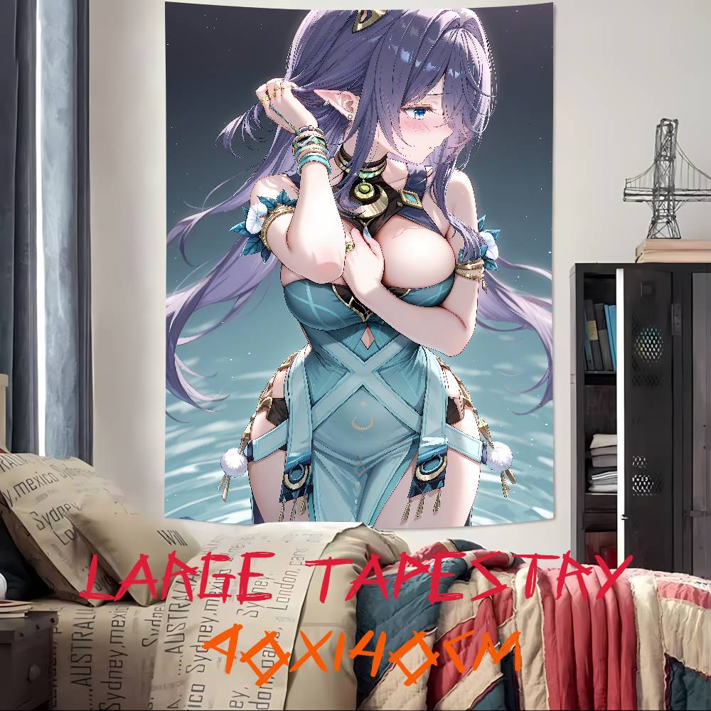 Kawaii Pretty Hot Girl Lauma Cool Video Gaming Tapestry Wall Hanging Art Decoration Aesthetic Background Cloth Birthday Gif