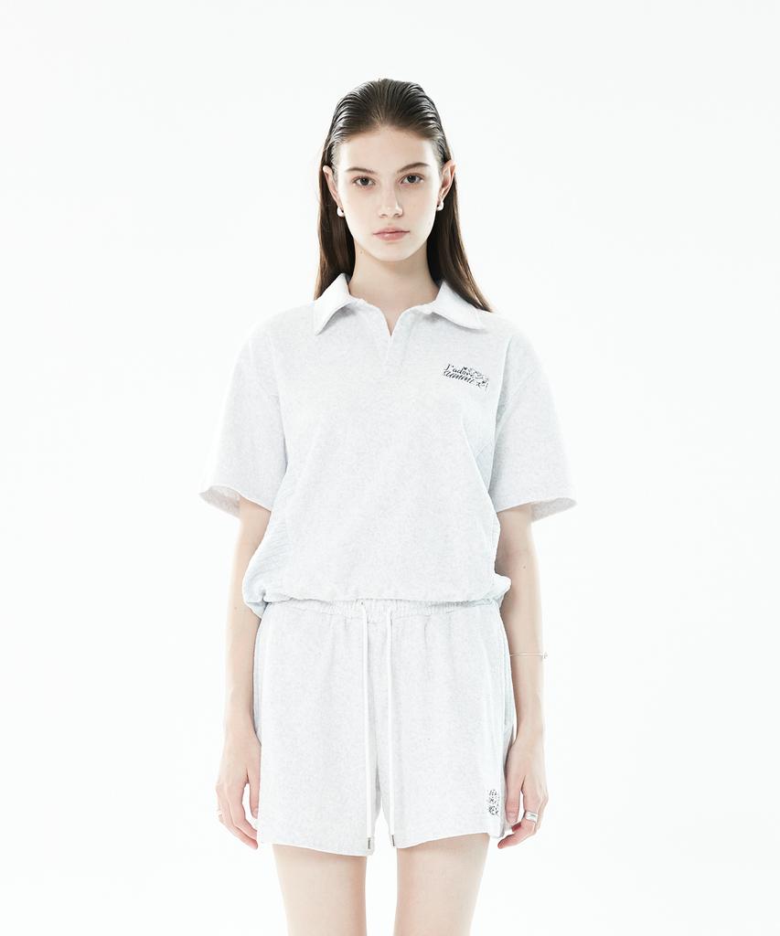 LARTIGENT Lls Terry Half Open Top(White)