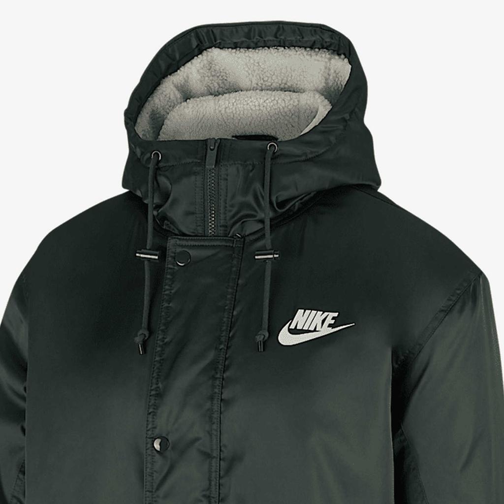 Nike Mid-Length Lamb Fleece Hooded Warm Sports Cotton Jacket Men Jacket Dark-Green BV4695-370